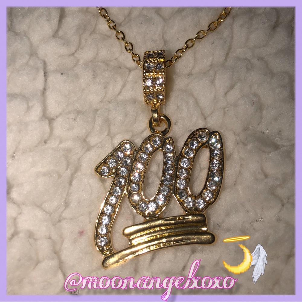 ✨💯Rhinestone “100” Necklace W/Pendant💯✨